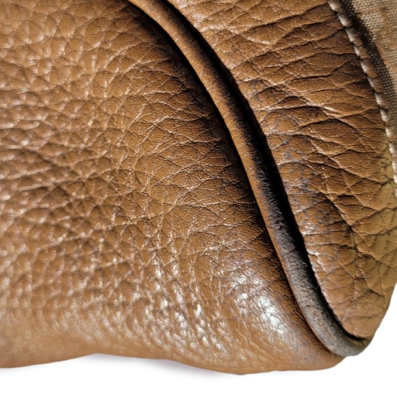 Dooney & Bourke Vintage Tan Drawstring Bucket Shoulder Bag - Picture 6 of 16